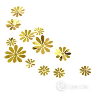 Dekoratiivkleebised 3D flowers gold