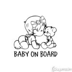 Autokleeps Baby on board teddy black