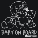 Autokleeps Baby on board teddy silver