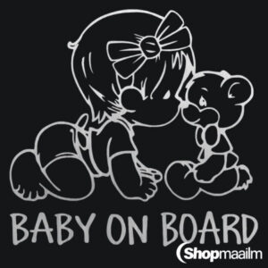 Autokleeps Baby on board teddy silver