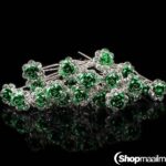 Juuksenõel Crystal rose hair pin green