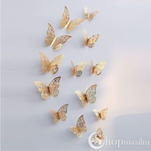 3D liblikad Gold butterflies