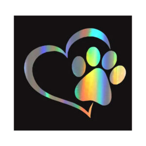 Kleeps Heart paw sticker silver