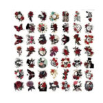 Segatud kleepsud Mixed stickers gothic + rose 2