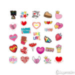 Segatud kleepsud Mixed stickers love
