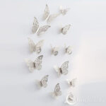 3D liblikad Silver butterflies