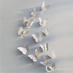 3D liblikad Silver butterflies 2