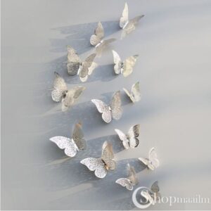 3D liblikad Silver butterflies 2