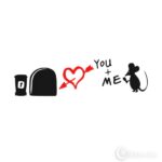 Dekoratiivkleebis Mouse heart