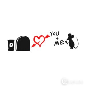 Dekoratiivkleebis Mouse heart