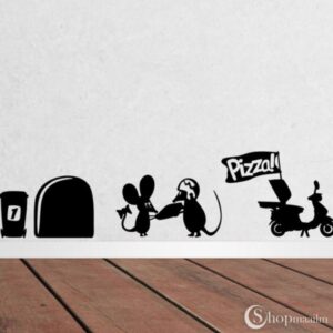 Dekoratiivkleebis Mouse pizza