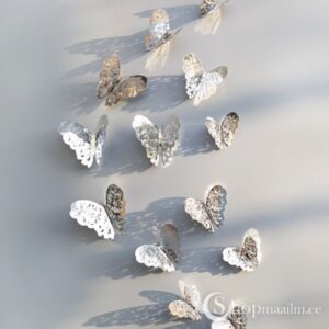 3D liblikad Silver butterflies 3