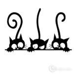 Dekoratiivkleebis Three cats