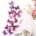 3D liblikad Violet butterflies set