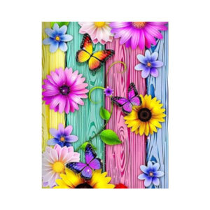 Teemanditikand/ mosaiik-pilt 5d flowers butterflies 2