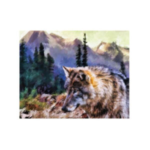 Teemanditikand / mosaiik-pilt 5d mountains wolf 50 x 40 cm