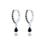 Kõrvarõngad Black round earrings 925