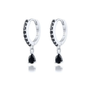 Kõrvarõngad Black round earrings 925
