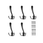 Konksuga nagi Black wall hanger 5 pcs
