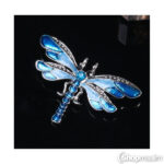 Pross Blue dragonfly brooch