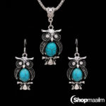 Kaelakee ripatsiga ja kõrvarõngad Blue vintage set 2