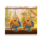 Kõrvarõngad Blue yellow leaves earrings