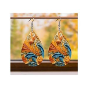 Kõrvarõngad Blue yellow leaves earrings