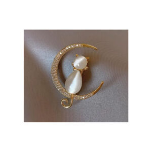 Pross Cat moon brooch