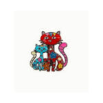 Pross Colorful cats brooch