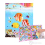 Värviraamat kleebistega Coloring book fish
