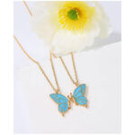 Kaelakee ripatsiga Couple necklace butterfly blue