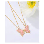 Kaelakee ripatsiga Couple necklace butterfly pink