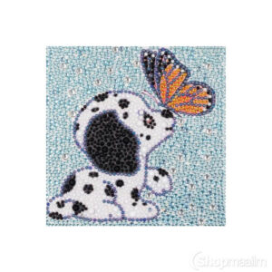 Kristalltikand / mosaiik-pilt Crystal dog with butterfly