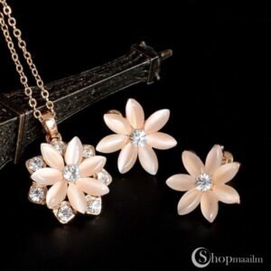 Kaelakee ripatsiga ja kõrvarõngad Flower set 2