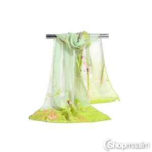 Kaelasall Green bird scarf 2