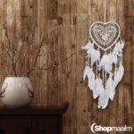 Unenäopüüdja Heart dream catcher white