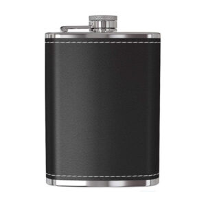 Plasku Hip flask steel with Leather Cover black 240 ml