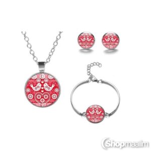 Kaelakee ripatsiga, kõrvarõngad, käevõru Jewelry set birds