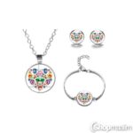 Kaelakee ripatsiga, kõrvarõngad, käevõru  Jewelry set heart