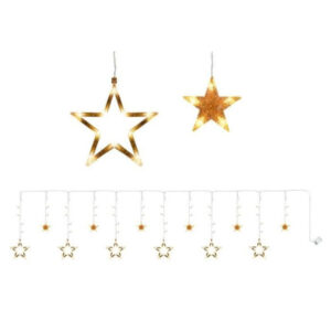 Valguskett LED light curtain stars warm white 138 LED