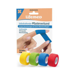 Side Lifemed Self-Adhesive Plaster Bandage 4m x 2.5cm