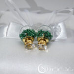 Kahepoolsed kõrvarõngad Little stone double stud earrings