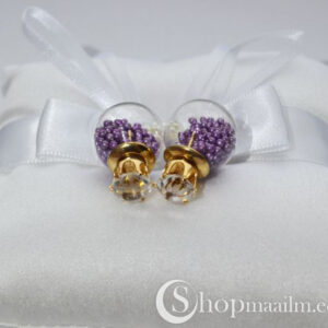 Kahepoolsed kõrvarõngad Little stone double stud earrings 3