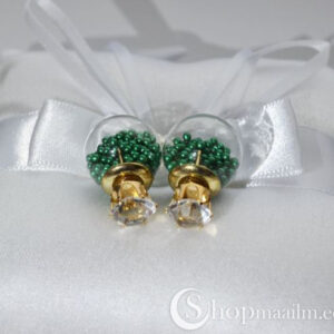 Kahepoolsed kõrvarõngad Little stone double stud earrings