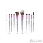 Meigipintslite komplekt Make up brushes green 9 pcs