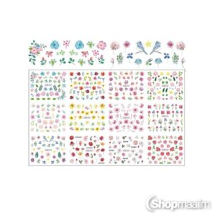 Küünte kleebised Multicolor flower nail sticker 4