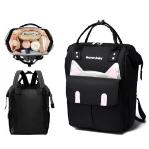 Beebitarvete seljakott Quilted backpack black kitten
