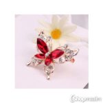 Pross Red butterfly brooch