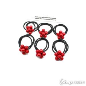 Juuksekumm Red flower scrunchy