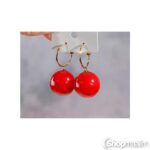 Kõrvarõngad Red pearl earrings